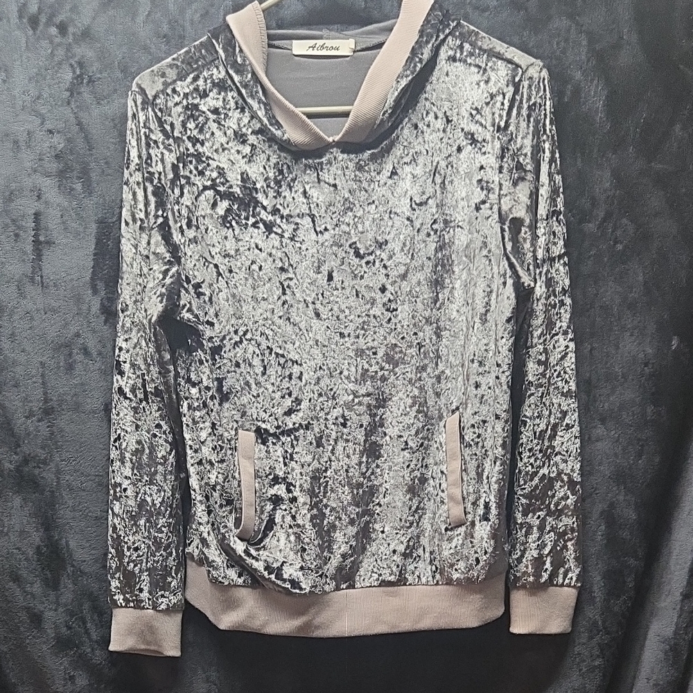 Aldo Women's Long Sleeve Velvet Top - Silver